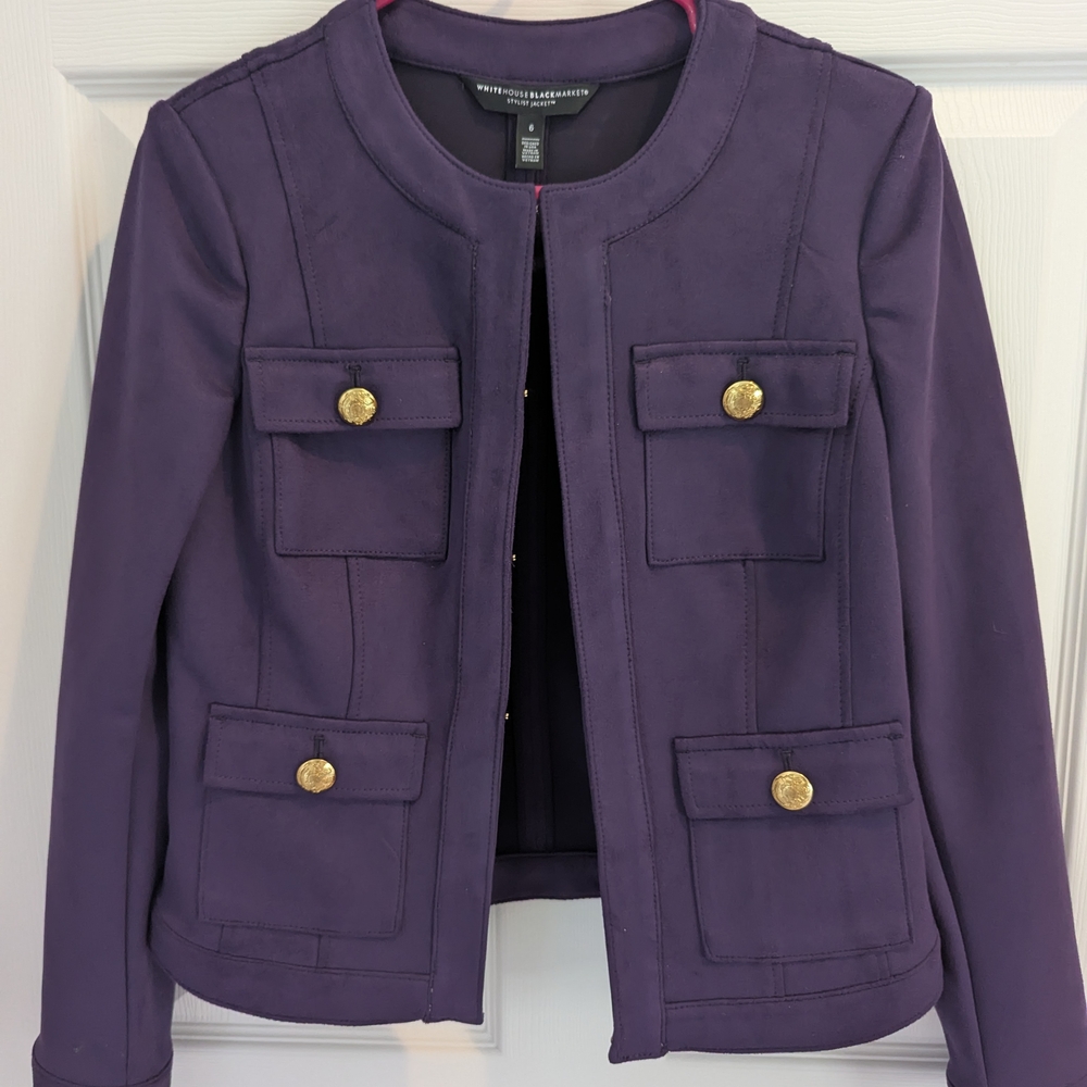 Purple Women's Jacket with Gold Accents